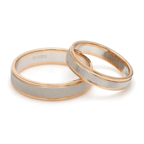 7mm, 6mm Designer Unisex Platinum & Rose Gold Couple Rings JL PT 1121