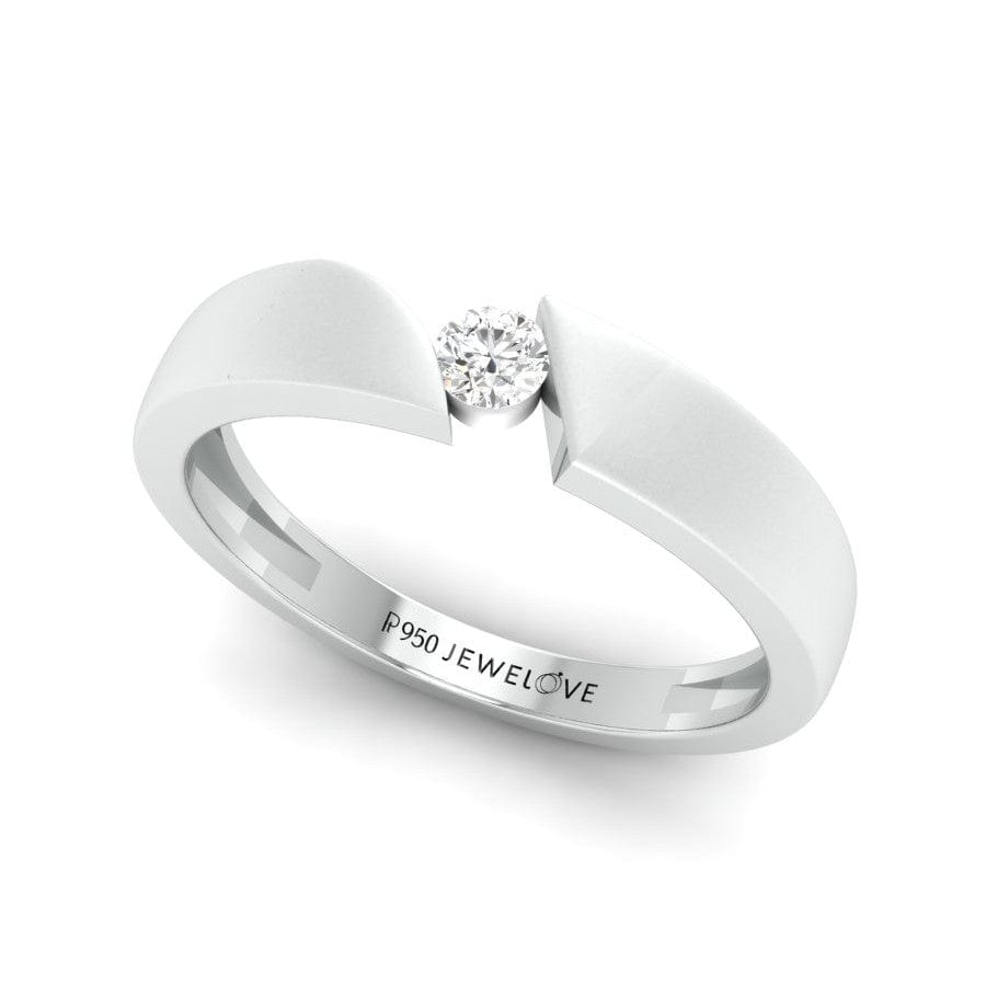 Jewelove™ Rings Elegant Single Diamond Ring for Men JL PT 578