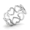 Perspective View of Eternity of Hearts Plain Platinum Ring JL PT 551 for Women