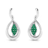 Jewelove™ Earrings Green Platinum Earrings for Women JL PT E NL8635