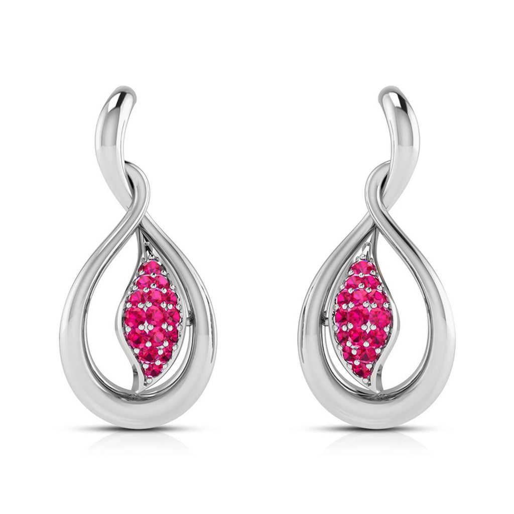 Jewelove™ Earrings Red Platinum Earrings for Women JL PT E NL8635
