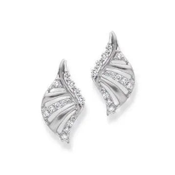 Platinum Earrings with Diamonds SJ PTO E 129 - Suranas Jewelove
