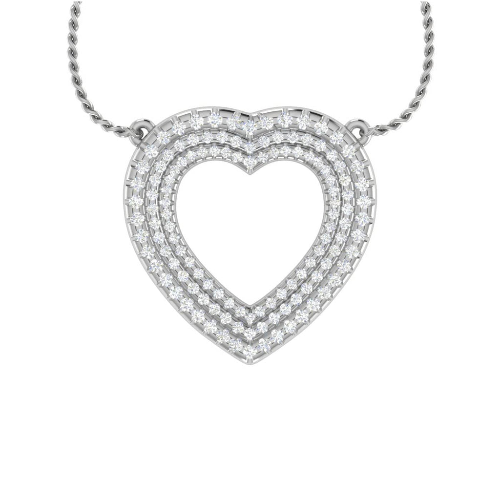 Jewelove™ Pendants SI IJ Platinum Heart Pendant with Diamonds for Women JL PT P PF RD 114