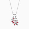 Jewelove™ Pendants Platinum Marquise Ruby Pendant with Diamond for Women JL PT P 18031