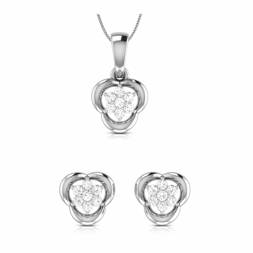 Jewelove™ Pendants & Earrings Pendant Set Platinum with Diamond Pendant Set for Women JL PT P 2435