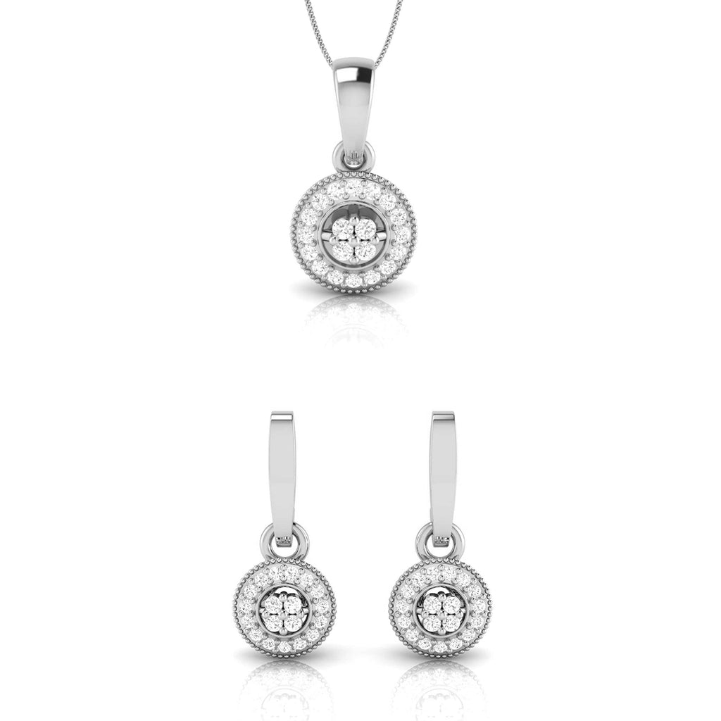 Jewelove™ Pendants & Earrings Pendant Set Platinum with Diamond Pendant Set for Women JL PT P 2436