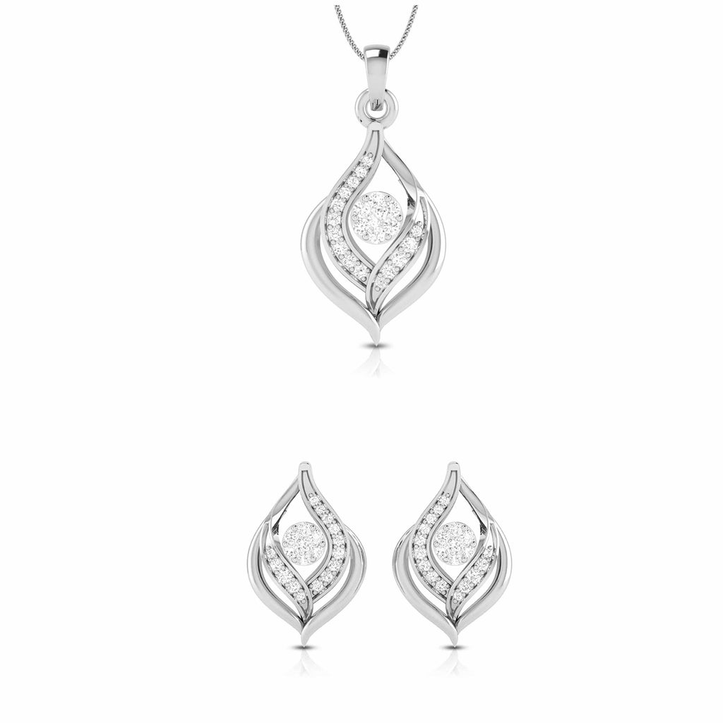Jewelove™ Pendants & Earrings Pendant Set Platinum with Diamond Pendant Set for Women JL PT P 2441