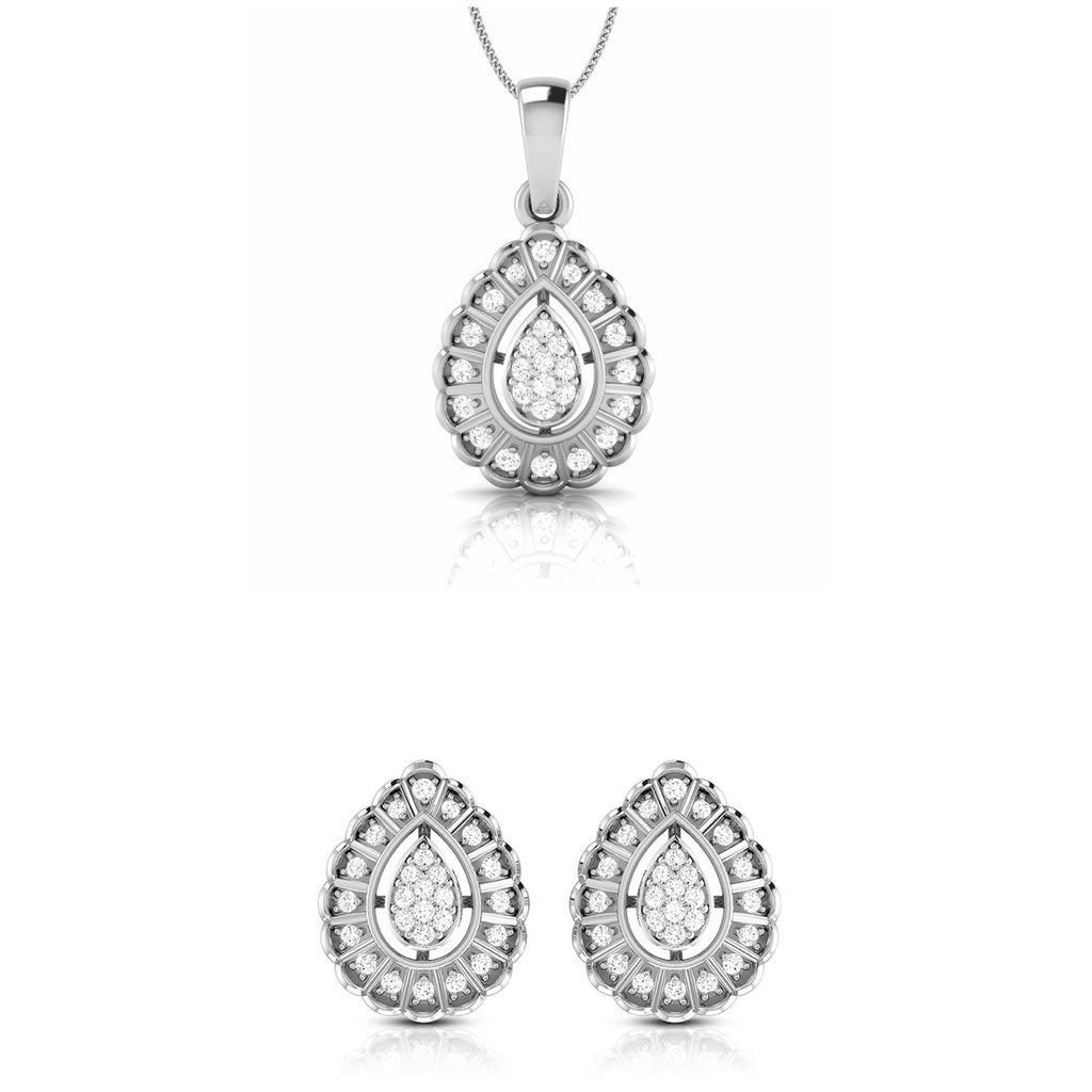 Jewelove™ Pendants & Earrings Pendant Set Platinum with Diamond Pendant Set for Women JL PT P 2448
