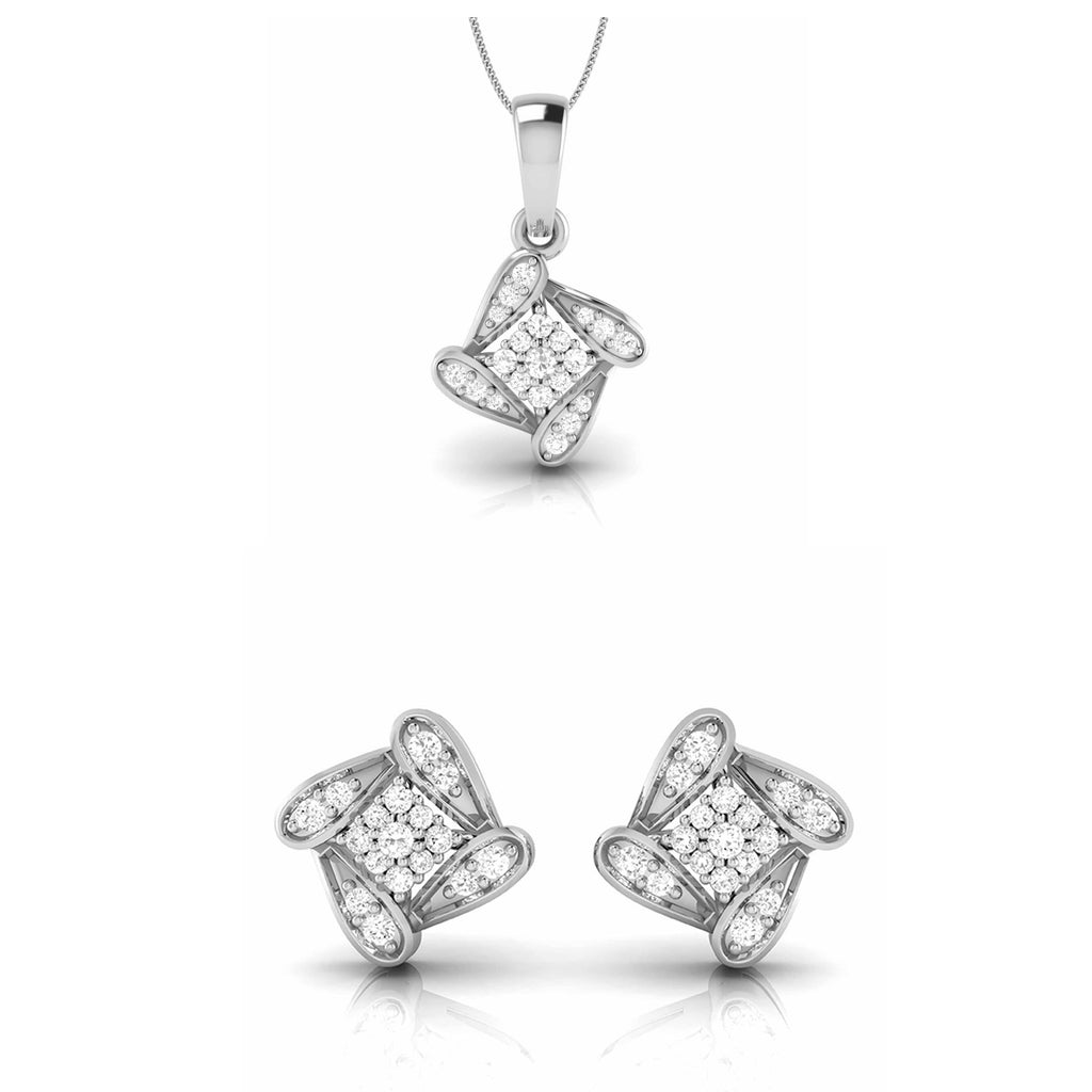 Jewelove™ Pendants & Earrings Pendant Set Platinum with Diamond Pendant Set for Women JL PT P 2458