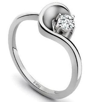 Jewelove™ Rings SI IJ / Women's Band only Ready to Ship - Ring Size 10, Curvy Platinum Solitaire Ring for Women JL PT 510