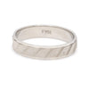 Jewelove™ Rings Women's Band only Ready to Ship - Ring Sizes 11, 20 - Designer Plain Platinum Love Bands with Unique Slanting Texture JL PT 1108