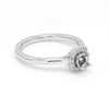 Side View of Square Halo Diamond Platinum Solitaire Mounting JL PT 325-M