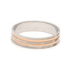 Jewelove™ Rings Men's Band only Textured Platinum & Rose Gold Couple Rings with Two Grooves JL PT 1129