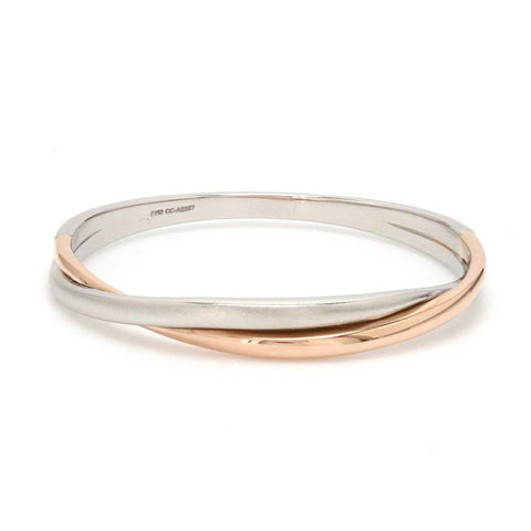 Thin Platinum & Rose Gold Fusion Ring for Women JL PT 335