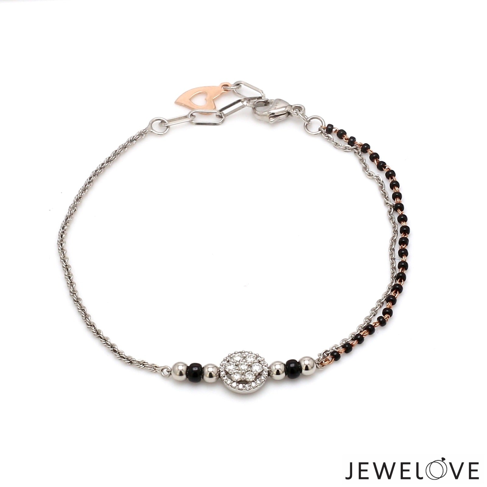 Eternal Infinity Personalised Diamond Mangalsutra Bracelet | Mangalsutra  bracelet, Black beaded bracelets, Black beaded jewelry