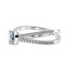 Jewelove™ Rings E VVS / Women's Band only 0.30cts Emerald Cut Solitaire Diamond Split Shank Platinum Ring JL PT 1172