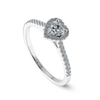 Jewelove™ Rings I VS / Women's Band only 0.30cts Heart Cut Solitaire Halo Diamond Shank Platinum Ring JL PT 1198