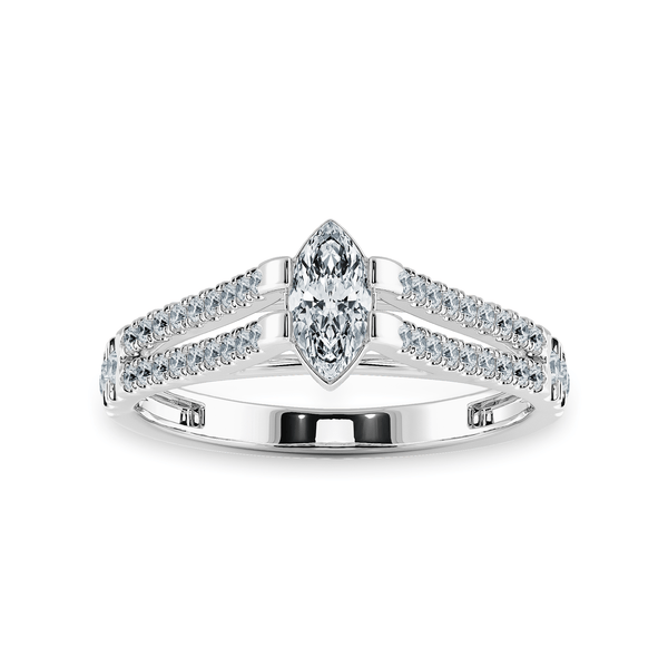 Jewelove™ Rings I VS / Women's Band only 0.30cts Marquise Cut Solitaire Diamond Split Shank Platinum Ring JL PT 1184