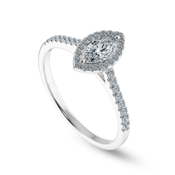 Jewelove™ Rings I VS / Women's Band only 0.30cts Marquise Cut Solitaire Halo Diamond Shank Platinum Ring JL PT 1201