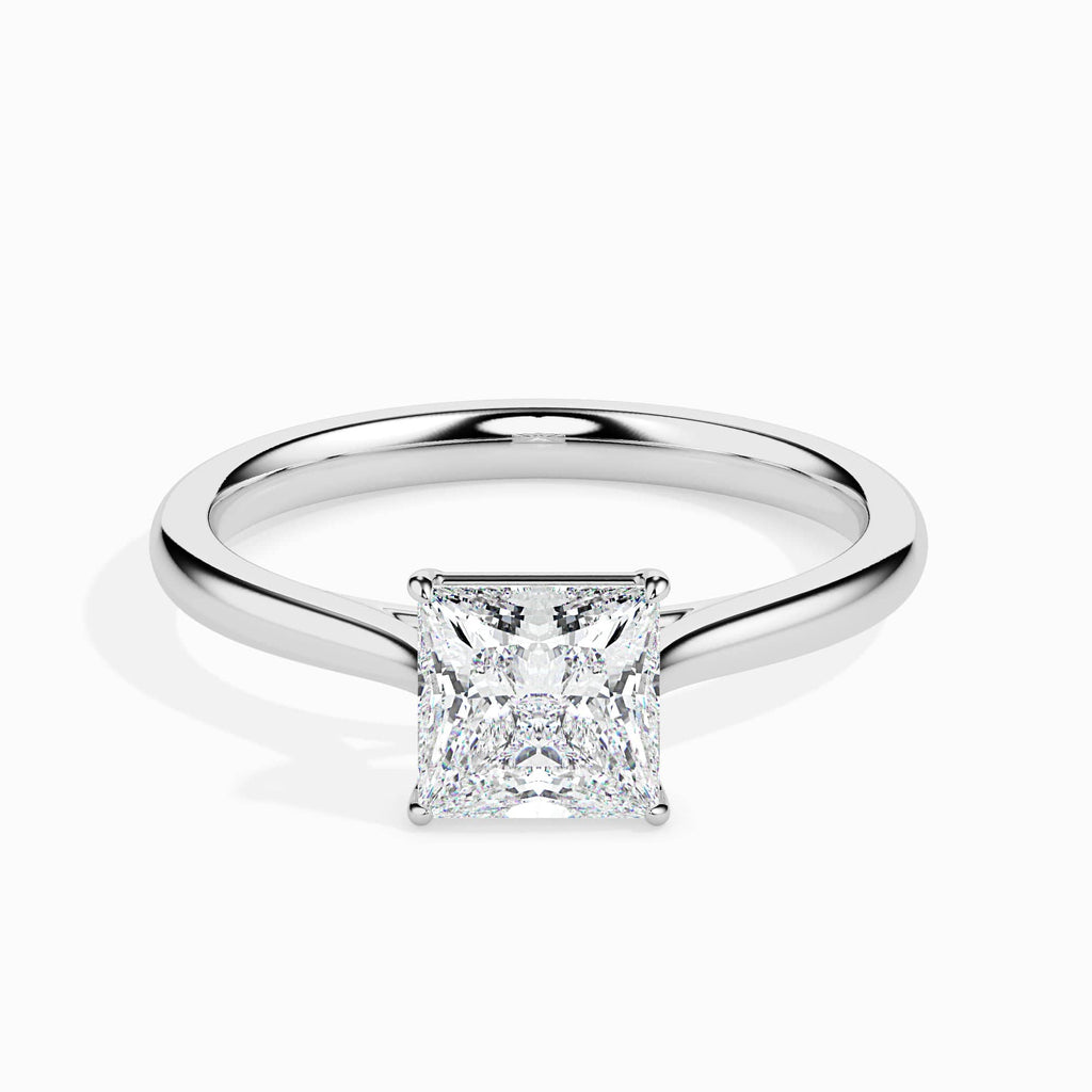 Jewelove™ Rings Women's Band only / VS J 0.30cts. Princess cut Diamond Solitaire Platinum Ring JL PT 19002