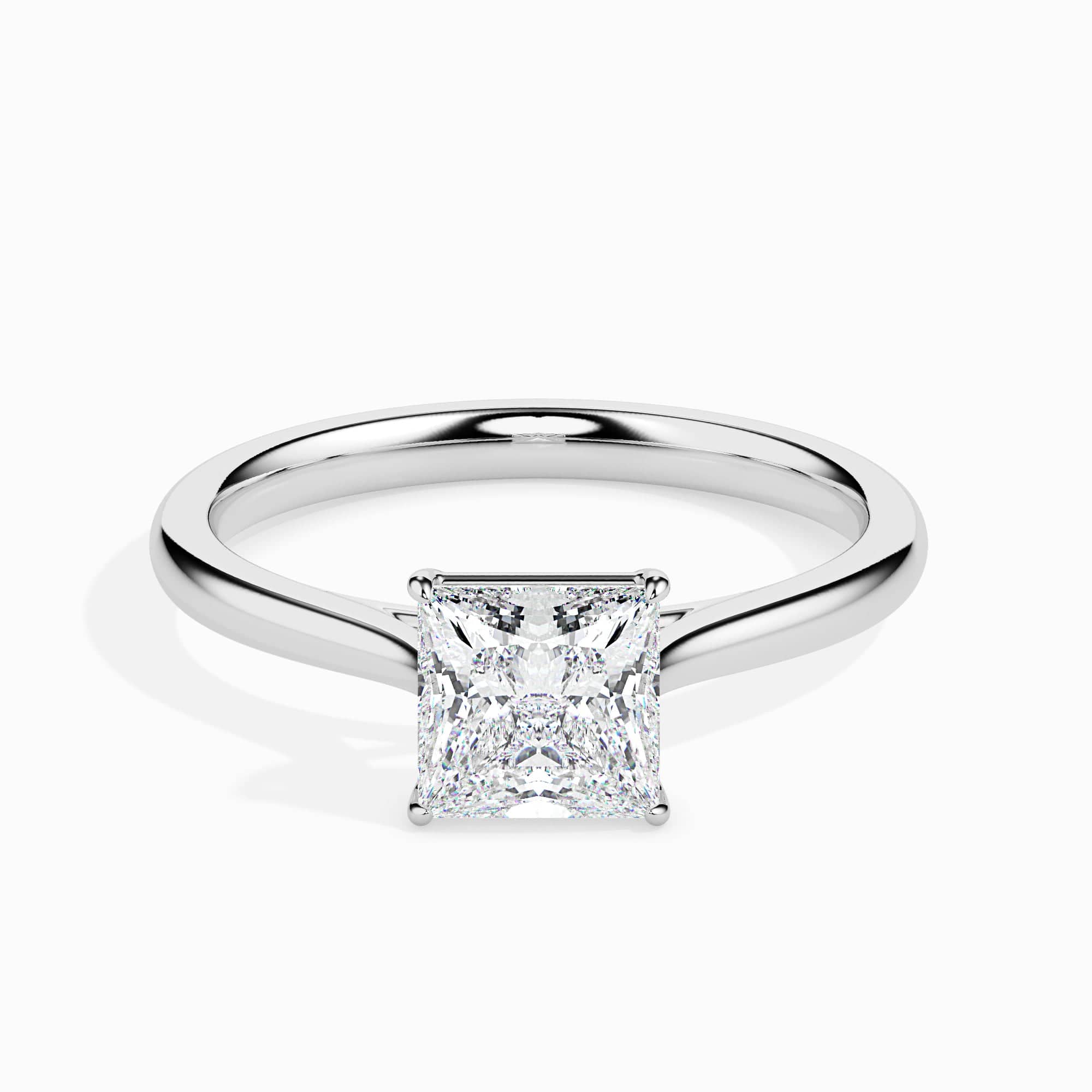 30-Pointer Princess cut Diamond Solitaire Platinum Ring JL PT 19002