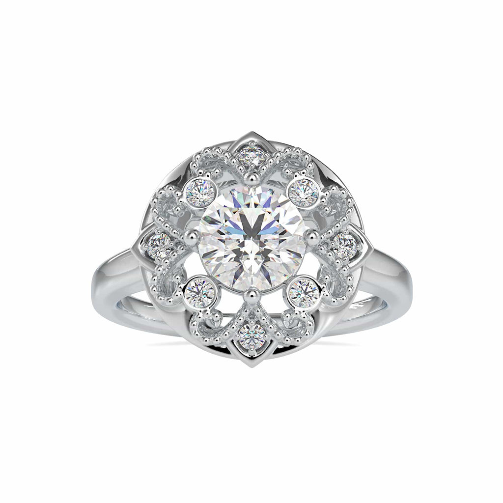 Jewelove™ Rings VS J / Women's Band only 0.30cts. Solitaire Designer Platinum Diamond Engagement Ring JL PT 0044
