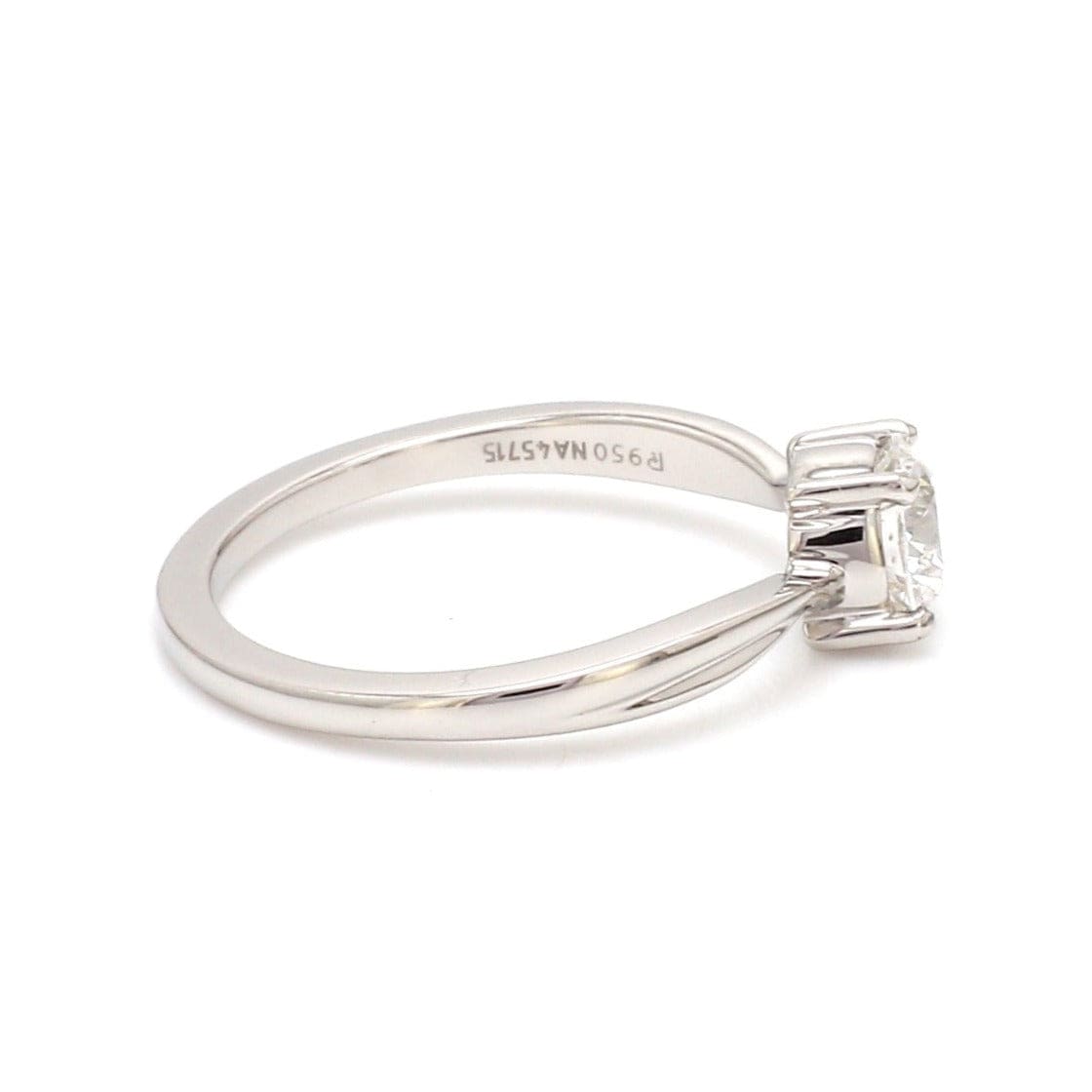 Jewelove™ Rings J VS / Women's Band only 0.30cts Solitaire Diamond Platinum Twisted Shank Ring JL PT 2004