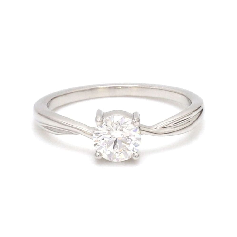 Jewelove™ Rings J VS / Women's Band only 0.30cts Solitaire Diamond Platinum Twisted Shank Ring JL PT 2004