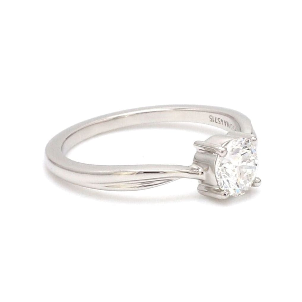 Jewelove™ Rings J VS / Women's Band only 0.30cts Solitaire Diamond Platinum Twisted Shank Ring JL PT 2004