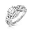 Jewelove™ Rings J VS / Women's Band only 0.30cts Solitaire Halo Diamond Twisted Shank Platinum Engagement Ring JL PT R-76 - A