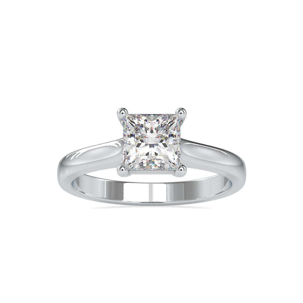 Jewelove™ Rings VS I / Women's Band only 0.30cts. Solitaire Princess Cut Diamond Platinum Engagement Ring JL PT 0013-A