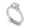 Jewelove™ Rings VVS G / Women's Band only 0.50 cts Cushion Solitaire Platinum Halo Diamond Split Shank Ring JL PT RH CU 288