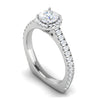 Jewelove™ Rings J VS / Women's Band only 0.50 cts Halo Diamond Shank Solitaire Platinum Ring JL PT RH RD 184