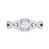 Jewelove™ Rings J VS / Women's Band only 0.50 cts Halo Diamond Twisted Shank Solitaire Platinum Ring JL PT RH RD 181