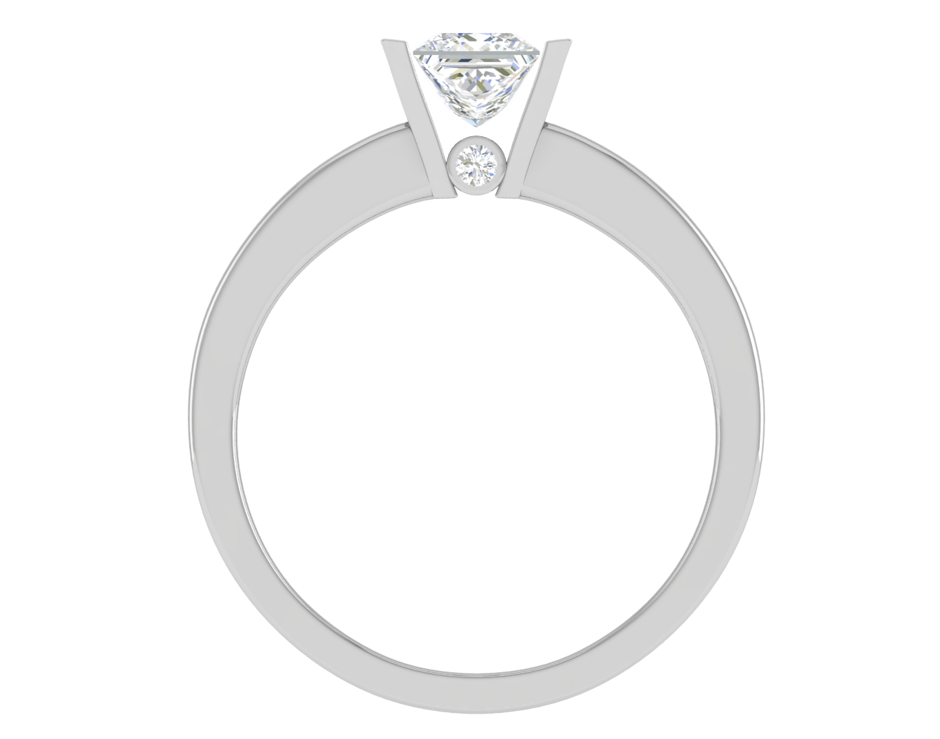 Jewelove™ Rings J VS / Women's Band only 0.50 cts Princess Cut Solitaire Diamond Shank Platinum Ring JL PT RC PR 195