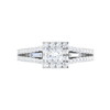 Jewelove™ Rings I VS / Women's Band only 0.50 cts. Princess Cut Solitaire Halo Split Shank Platinum Engagement Ring JL PT JRW084608