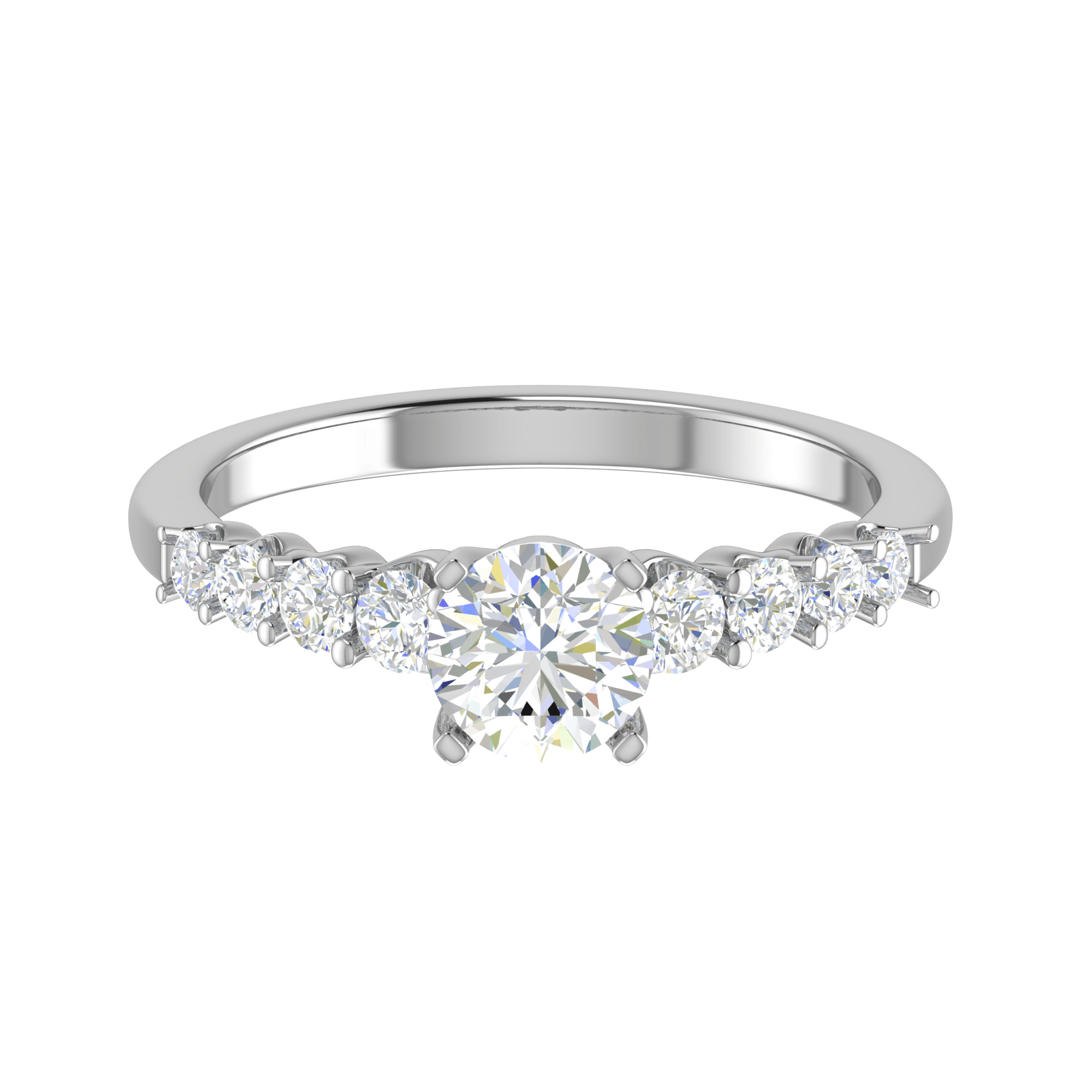 Jewelove™ Rings VS J / Women's Band only 0.50 cts Solitaire Diamond Shank Platinum Ring JL RC RD 258