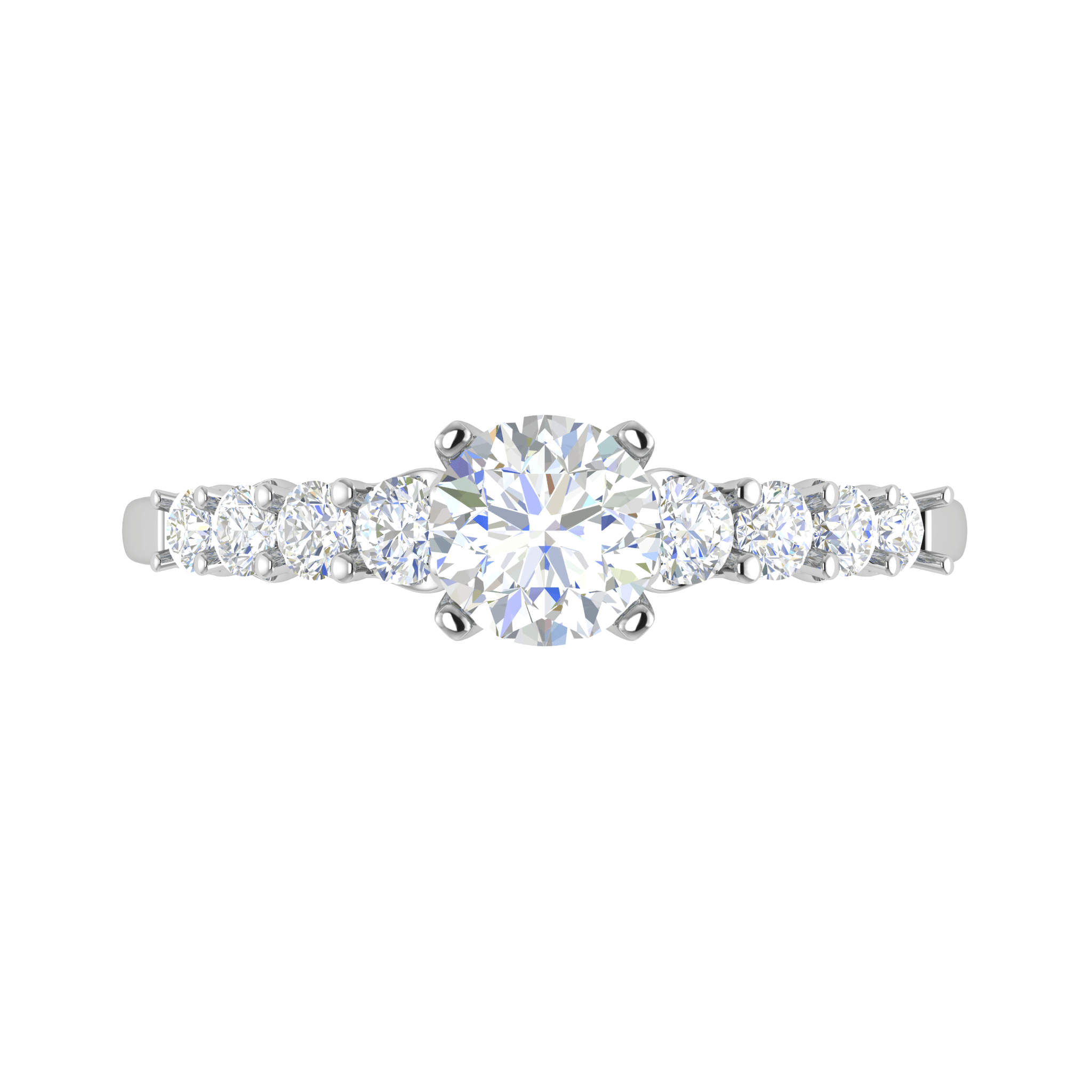 Jewelove™ Rings VS J / Women's Band only 0.50 cts Solitaire Diamond Shank Platinum Ring JL RC RD 258
