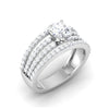 Jewelove™ Rings VS J / Women's Band only 0.50 cts Solitaire Diamond Split Shank Platinum Ring JL PT RP RD 149
