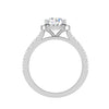 Jewelove™ Rings J VS / Women's Band only 0.50 cts Solitaire Halo Diamond Shank Platinum Ring JL PT MHD0216M