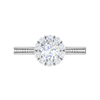 Jewelove™ Rings J VS / Women's Band only 0.50 cts Solitaire Halo Diamond Shank Platinum Ring JL PT RH RD 232