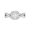 Jewelove™ Rings VS J / Women's Band only 0.50 cts Solitaire Halo Diamond Split Platinum Diamonds Ring JL PT RH RD 304