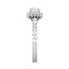 Jewelove™ Rings J VS / Women's Band only 0.50 cts Solitaire Single Halo Diamond Shank Platinum Ring JL PT RH RD 191