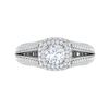 Jewelove™ Rings J VS / Women's Band only 0.50 cts Solitaire Square Double Halo Diamond Split Shank Platinum Ring JL PT RH RD 194