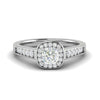 Jewelove™ Rings J VS / Women's Band only 0.50 cts Solitaire Square Halo Diamond Shank Platinum Ring JL PT RH RD 171