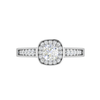 Jewelove™ Rings J VS / Women's Band only 0.50 cts Solitaire Square Halo Diamond Shank Platinum Ring JL PT RH RD 171