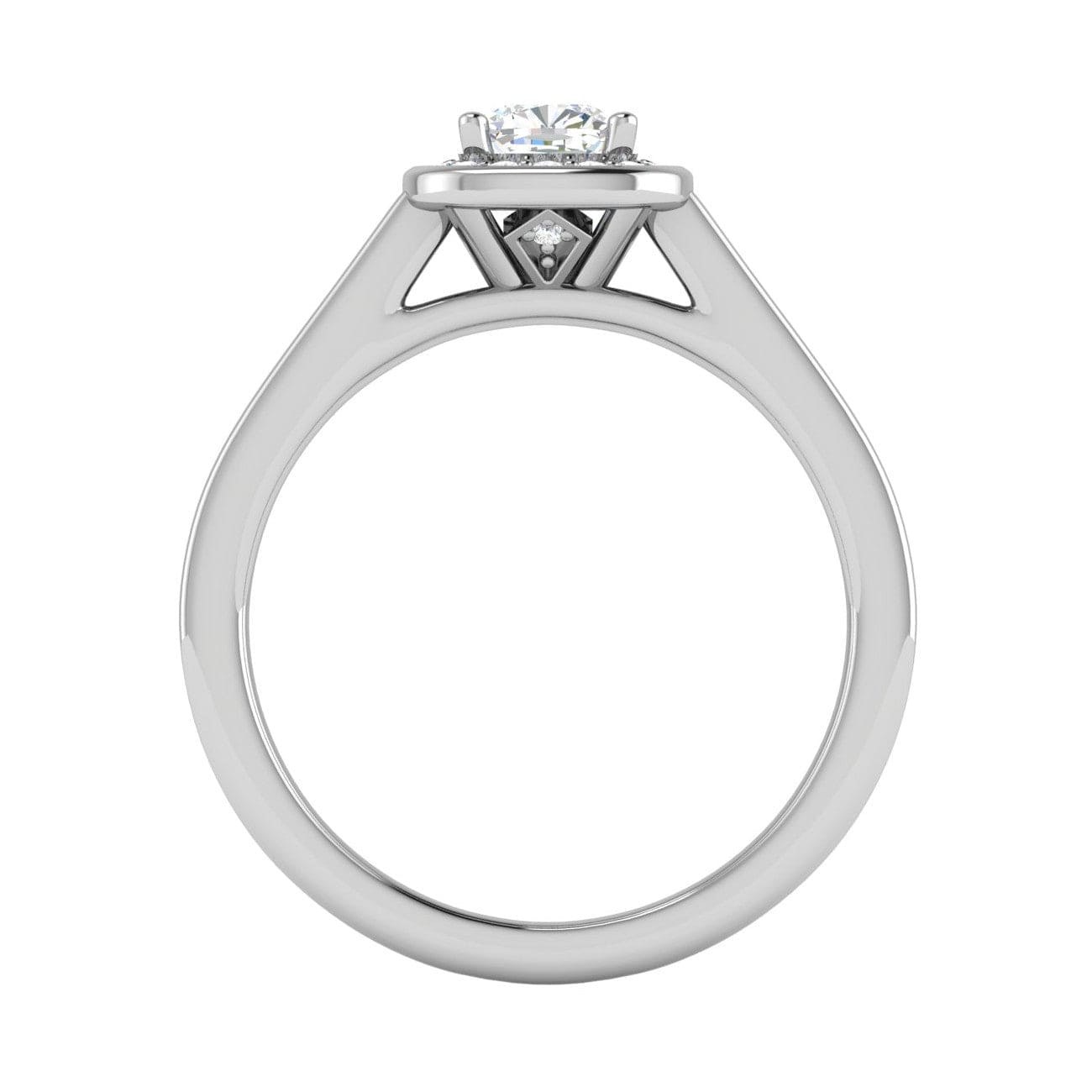 Jewelove™ Rings J VS / Women's Band only 0.50 cts Solitaire Square Halo Diamond Shank Platinum Ring JL PT RH RD 171