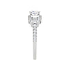 Jewelove™ Rings VVS G / Women's Band only 0.50cts. Cushion Solitaire with Emerald Cut Diamond Platinum Ring JL PT R3 CU 175