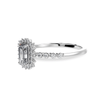 Jewelove™ Rings E VVS / Women's Band only 0.50cts Emerald Cut Solitaire Diamond Accents Shank Platinum Ring JL PT 1250-A