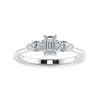 Jewelove™ Rings E VVS / Women's Band only 0.50cts Emerald Cut Solitaire with Pear Cut Diamond Accents Platinum Ring JL PT 1204-A